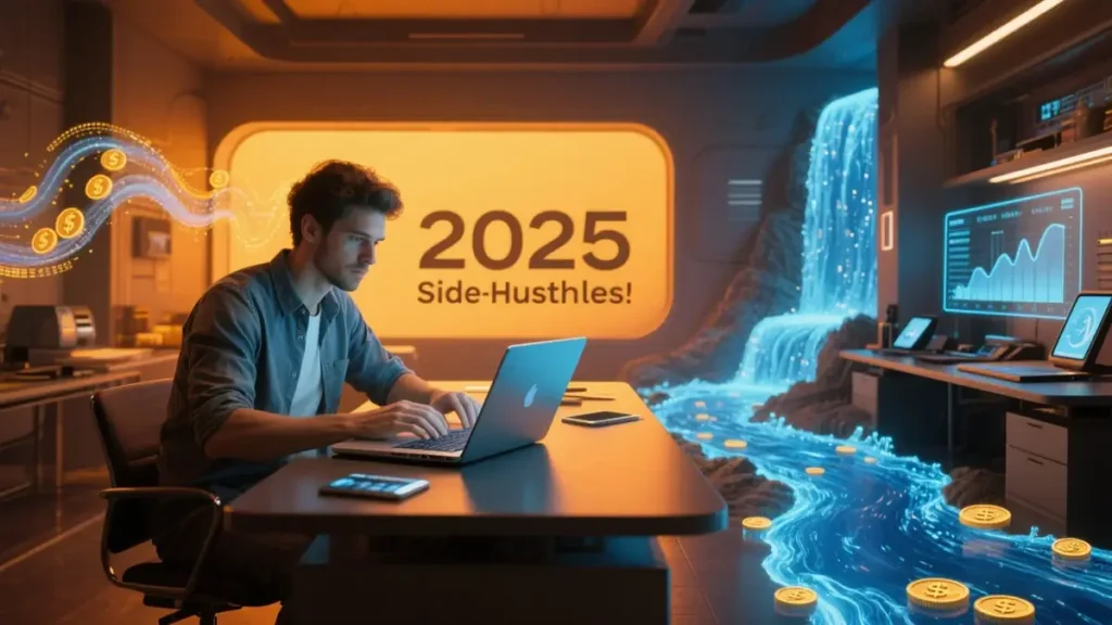 Person implementing income boosting ideas through digital products and passive income streams in 2025